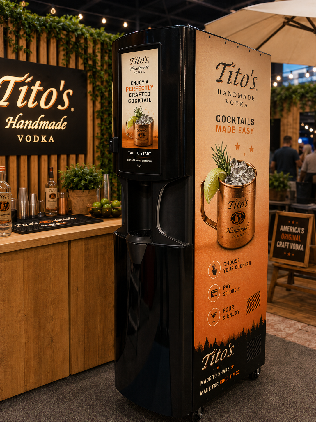 Sylf dispenser at a branded liquor activation event